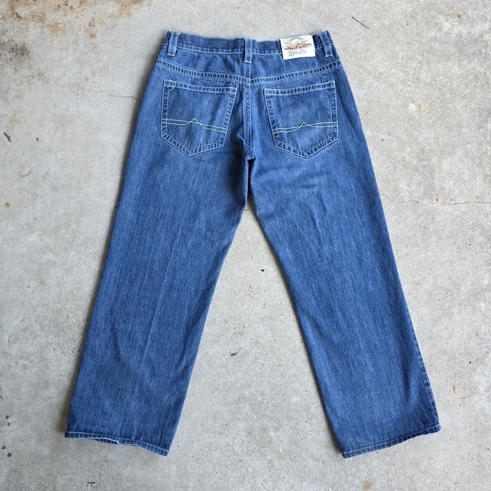 Avirex Baggy Wide Leg Jeans Size 38 (36x31) Blue Y2K Skater Grunge 90s Vintage